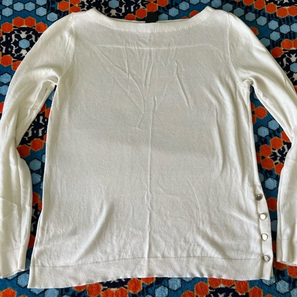 Ann Taylor Women’s Off White/Winter White/Cream Sweater with button accents - Picture 1 of 4